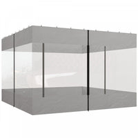 Outsunny Pergola Curtains With Large Windows For 10' X 10' Pergola, 4 Pack