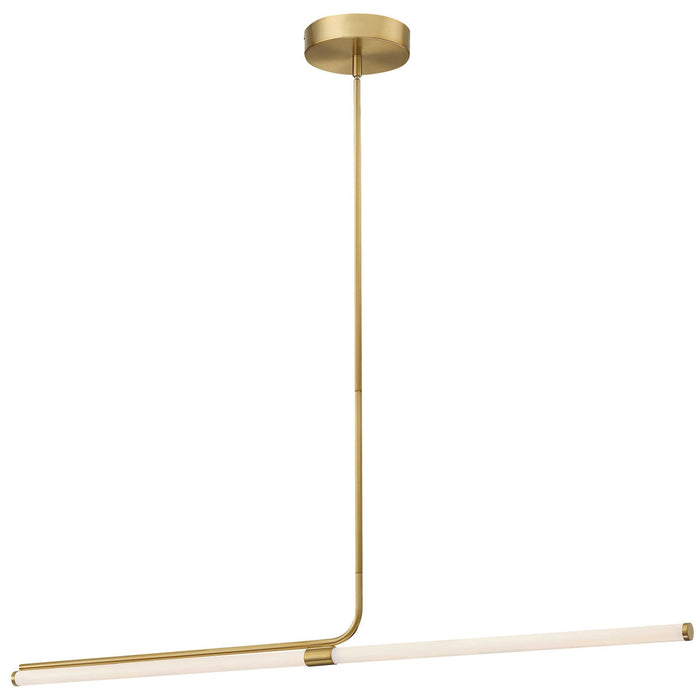 Dainolite Corvette Horizontal Pendant 24w Aged Brass Finish White Acrylic Diffuser Lamp
