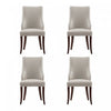 Connie Modern Vegan Leather and Velvet Wood Dining Chair in Light Gray - Set of 4 