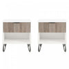 Dumbo Modern 20\" Fluted Nightstand in Rustic Gray and White (1-Drawer) - Set of 2 