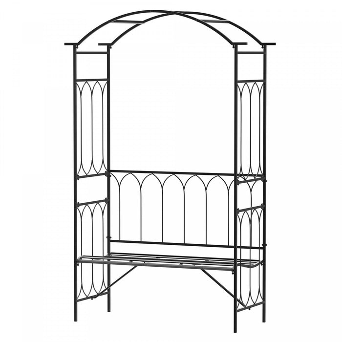 Outsunny 80" Tall Fairy Garden Arbor Arch With Bench