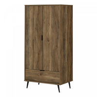 Oxford Wardrobe Armoire With Doors And Drawer - Natural Mango