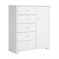 Vito Door Chest With 5 Drawers - Pure White