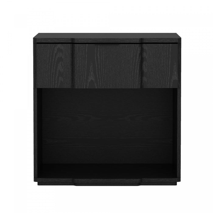 Clive Mid-Century Modern 22\" Nightstand in Black (1-Drawer) 