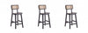 Versailles Industry Chic Cane Back Wood Counter Stool in Black and Natural - Set of 3 