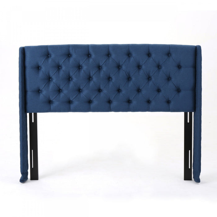 Hansen Upholstered Wingback Headboard With Button Tufting,king Size,dark Navy 