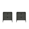 Coney Mid-Century Modern 20\" Nightstand in Charcoal Gray (2-Drawer) - Set of 2 