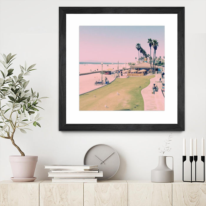 \"Summer Days\" Matted and Framed Black 30x30 Wall Art