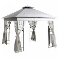 Outsunny 10' X 10' Patio Gazebo, Outdoor Gazebo Canopy, Light Grey
