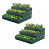 Costway 2 Pcs 3-tier Raised Garden Bed,47" X 47" X 24" Metal Outdoor Elevated Planter Box Green