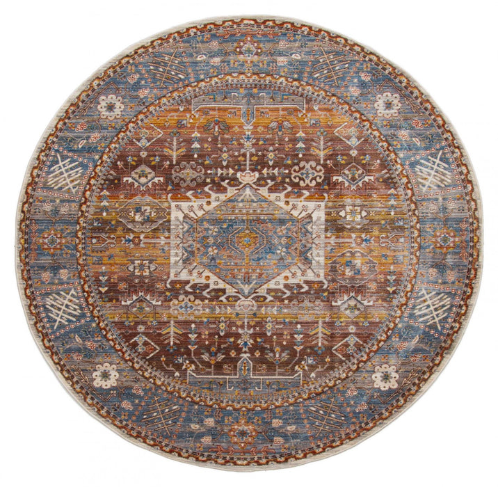 Dulce Traditional 5'0\" x Area Rug in Multi Indoor Area Rug 