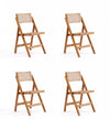 Pullman Industry Chic Wood Folding Chair in Natural - Set of 4 Dining Chair 