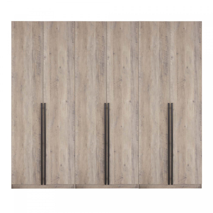Lee Modern 32\" Wardrobe Closet in Rustic Gray - Set of 3 Armoire 