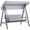 Outsunny 3 Seater Patio Swing Chair, Outdoor Swing Seat, Light Grey
