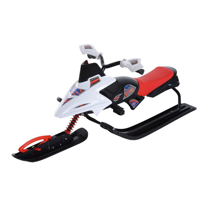 Soozier Snow Racer Sleds For Kids With Padded Rubber Seat, Snow Motor With Wind Shield Handle And An