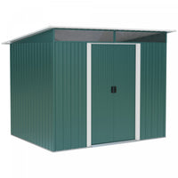 Outsunny 6' X 8.5' Garden Storage Shed, Metal Tool Storage House With Pc Boards And Double Doors For