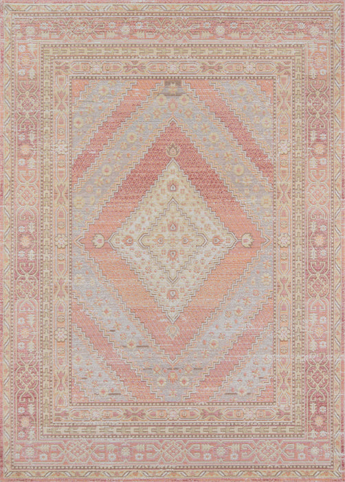Poppy Traditional 5'3\" x 7'3\" Area Rug in Pink Indoor Area Rug 
