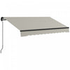 Outsunny 8' X 6.5' Patio Retractable Awning Sunshade Shelter, Light Grey