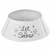 Homcom 26 Inch Metal Christmas Tree Collar, Xmas Tree Base Cover, White
