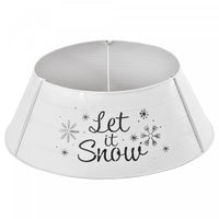 Homcom 26 Inch Metal Christmas Tree Collar, Xmas Tree Base Cover, White