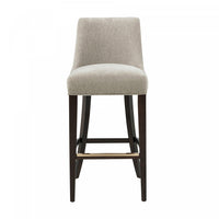 Beever Modern Wood Upholstered Chenille Barstool in Taupe