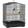 Pawhut 23" Bird Cage For Finches, Canaries Budgies, Parrot Cage With Accessories Handle, Black