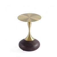 Patchin Modern End Table in Brown and Gold 