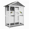 Pawhut 65\" Bird Cage Large Wooden Aviary For Canary With Standing Pole Nest Slide-out Tray, For Indo