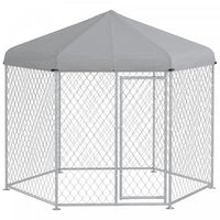 Pawhut Outdoor Dog Kennel Dog Run With Waterproof, Uv Resistant Cover For Medium And Large Sized Dog