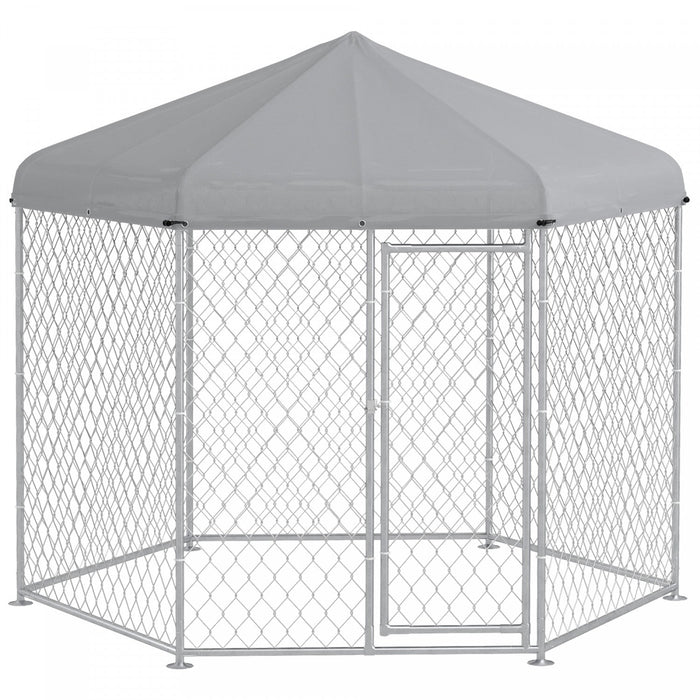 Pawhut Outdoor Dog Kennel Dog Run With Waterproof, Uv Resistant Cover For Medium And Large Sized Dog