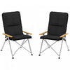 Outsunny Folding Camping Chairs 2 Pack Outdoor Padded Recliner W/carry Bag