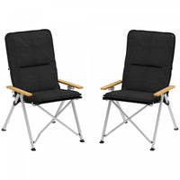 Outsunny Folding Camping Chairs 2 Pack Outdoor Padded Recliner W/carry Bag