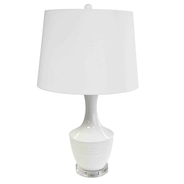 Dainolite Goliath 1 Light Ceramic Oversized Table Lamp White Finish Drum Shade