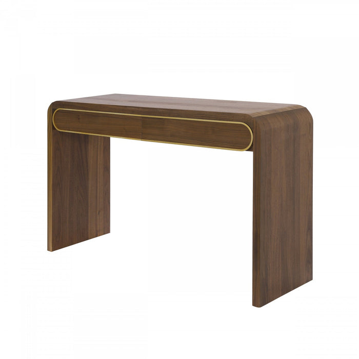 Olivia 47.2\" Wooden Sofa Table with Drawers - Gold 