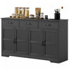 HOMCOM Sideboard Cabinet, Coffee Bar Cabinet with Drawers, Distressed Black