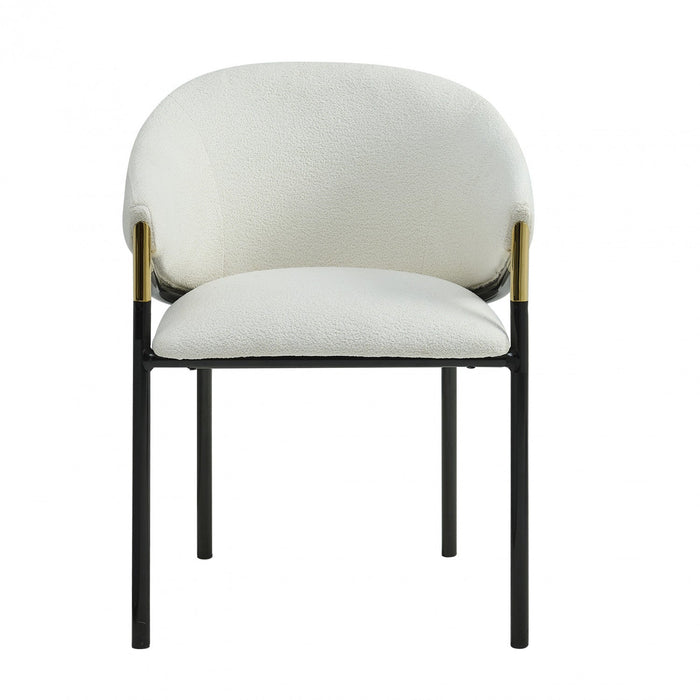 Pater Modern Dining Chairs With Upholstered Fabric Seating And Metal Legs,white 