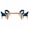 Carrington and Rockaway Modern Industry Chic 5-Piece Dining Set in Midnight Blue and Natural 