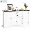 HOMCOM 58" Farmhouse Sideboard Buffet Cabinet with Charging Station White