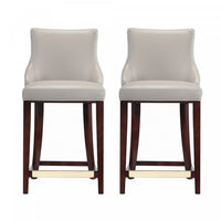 Shubert Modern Wood Upholstered Counter Stool in Light Gray - Set of 2
