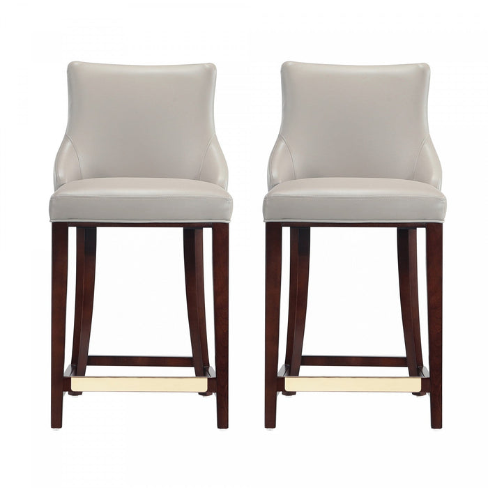 Shubert Modern Wood Upholstered Counter Stool in Light Gray - Set of 2 