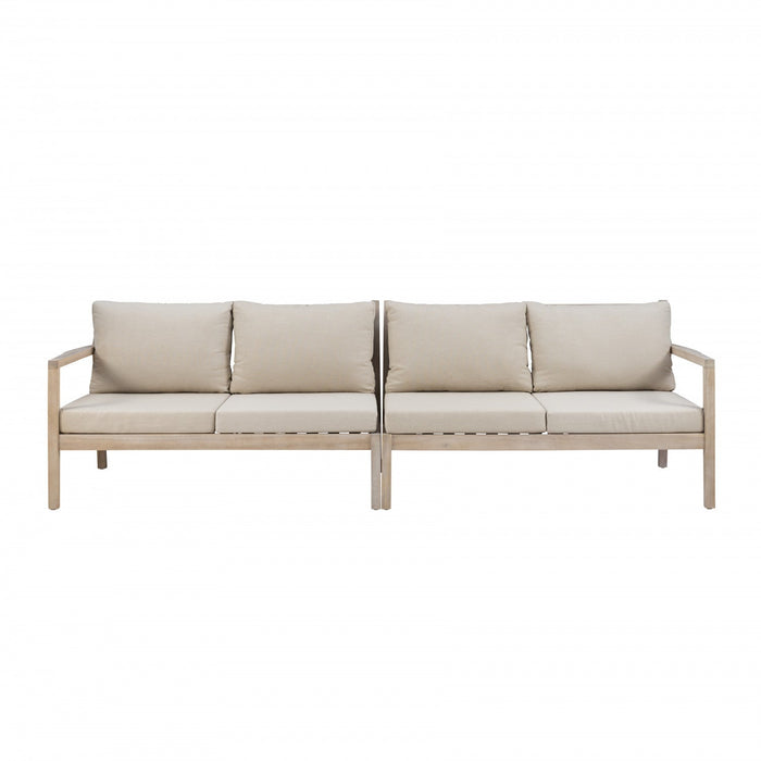 Teagon Natural Beige Outdoor Patio Loveseat - Set of 2