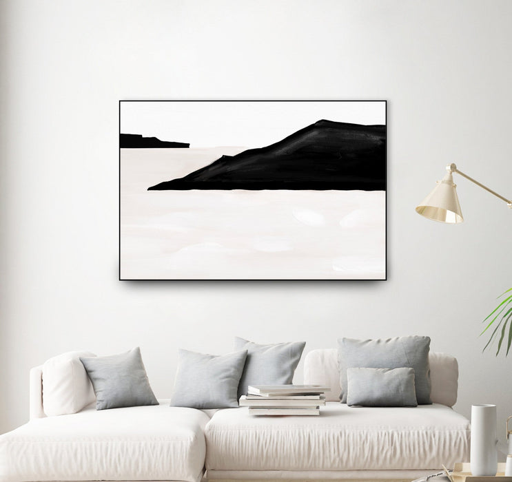 \"Black Mountains\" Canvas Framed Black 36x24 Wall Art