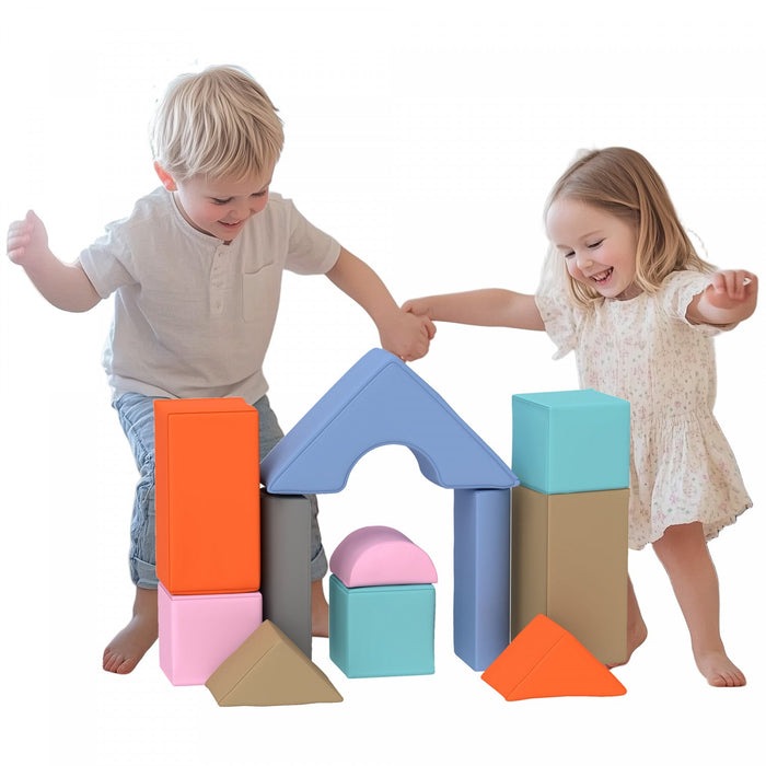 Qaba Soft Play Equipment For Kids, 11-piece Foam Blocks For Toddlers, Modular Kids Play Toys For Ind