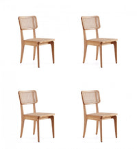 Giverny Industry Chic Wood Dining Chair in Natural - Set of 4 