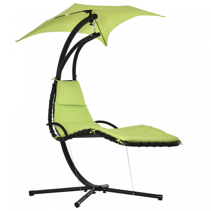 Outsunny Outdoor Hammock Chair With Stand, Floating Chaise Lounge Chair With Soft Padded Cushion, Ha