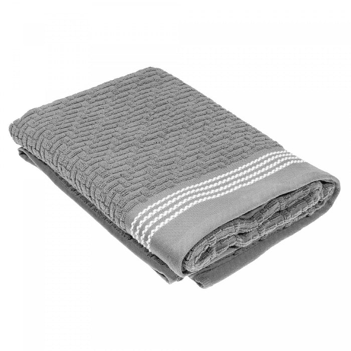 Luxury Stitch Bath Towel 27 x 50 Light Grey - Set of 2 Towels