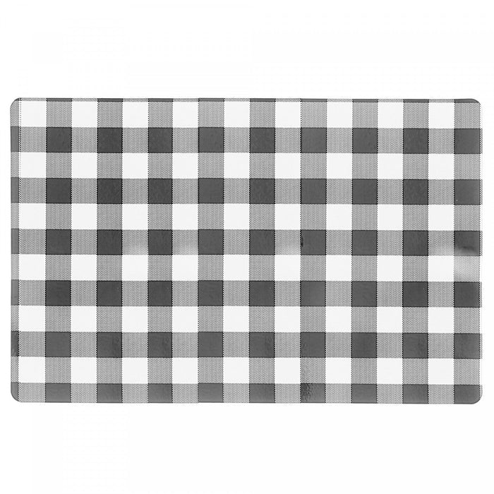Plastic Placemat White Buffalo Plaid - Set of 12