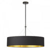 Dainolite Pallavi 4 Light Pendant 30\" Dia Matte Black Black/Gold Shade Lamp