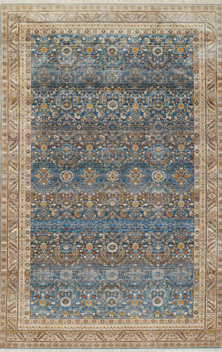 Gianna Traditional 8'0\" x 10'0\" Area Rug in Blue Indoor Area Rug 