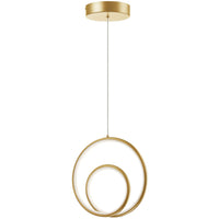 Dainolite Gabriel LED Pendant 22w Aged Brass Finish White Silicone Diffuser Lamp